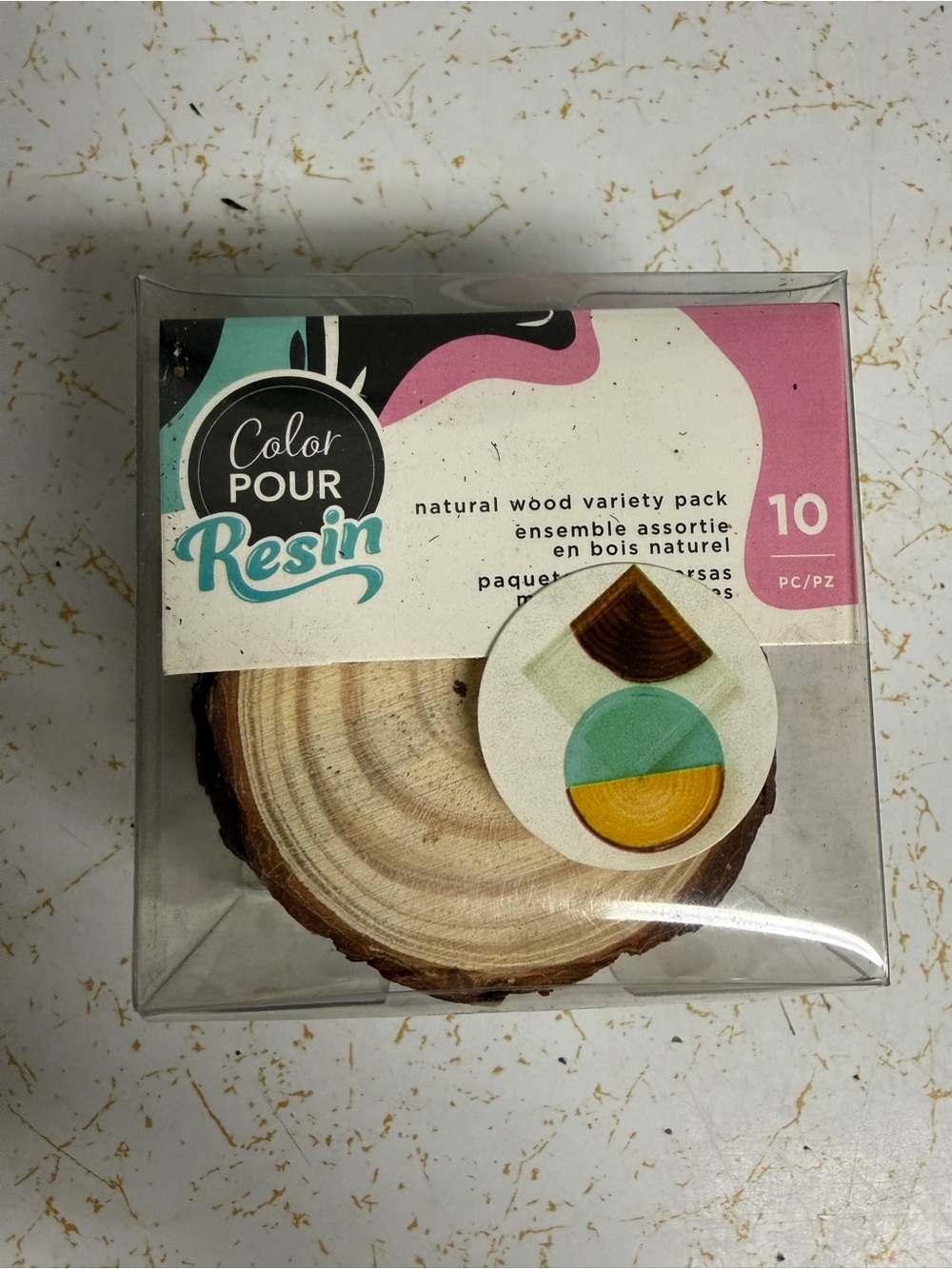 Color Pour Resin Natural Wood Variety Pack - Teal & Mustard Accents